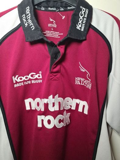 Vintage Newcastle Falcons rugby shirt jersey 2005 size Large KOOGA NORTHERN ROCK