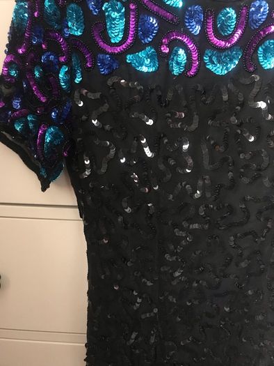 vintage sequin midi dress