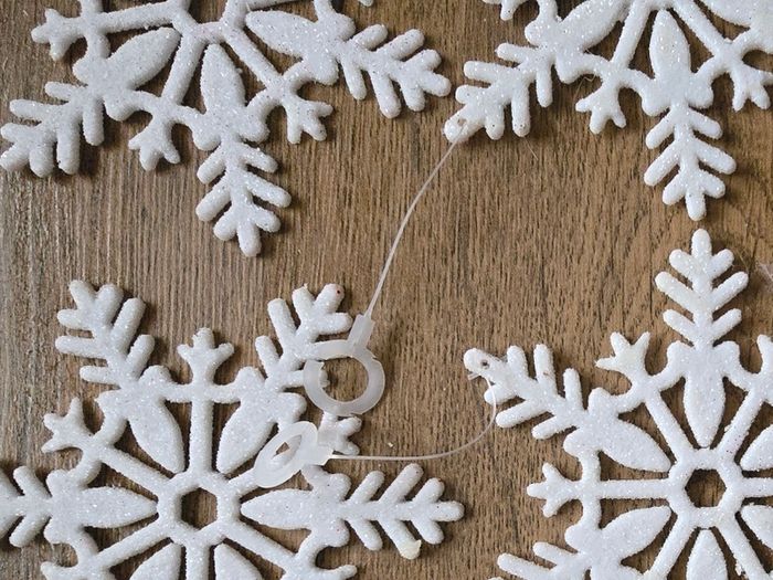 Hanging sparkly Christmas stars