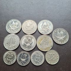 A Lot of 11 coins from Qatar (1990-2020)