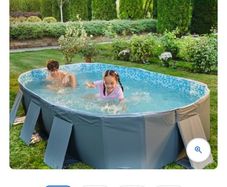 Portable folding swimming pool