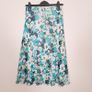 Isle Collection Blue Teal Yellow Floral Print Chiffon A-Line Midi Skirt 10UK/38EU Image 7