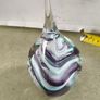 Vintage Paperweight Or Ring Tree Caithness Style 1990 Clear, Blue, Purple Swirl 6 inchs tall. Image 7