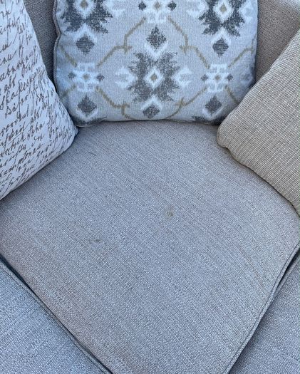 Beige L shaped corner sofa