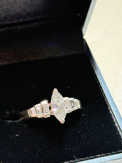 2 appraisals 1.3CT Platinum and natural earth mined diamonds engagememt ring