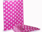 Lot of 200 sweet bags Polka Dots Shocking Pink candy bags 5x7