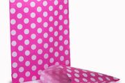 Lot of 200 sweet bags Polka Dots Shocking Pink candy bags 5x7" ideal for candy weddings parties candy cart shop small retails and sweet shops