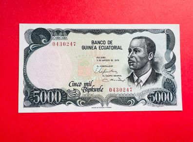 Equatorial Guinea   5,000   BIPKWELE    1979 Pick. 17  Scarce ( Uncirculated )