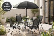 Garden Furniture Set  Table, 4 Chairs &amp; Parasol