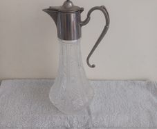 Vintage Silver-plated Mounted Moulded Glass Decanter