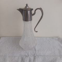 Vintage Silver-plated Mounted Moulded Glass Decanter