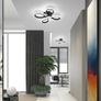 Modern LED Ceiling Light, 30W Black Curved Creative Modern Ceiling Lights Fixture LED for Living Room Bedroom Corridor Aisle Hallway Indoor Office Kitchen Lamp - Cool White Light 6000K Image 5