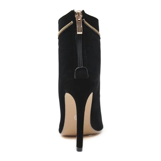 zip high heels black size fits 2-2,5