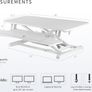 91 cm Desk Converter K Series Height Adjustable Sit to Stand Riser Dual Monitor and Laptop Workstation with Wide Keyboard Tray White DESK-V036KW Image 3