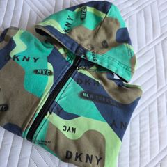 DKNY | Size 98-104 (3-4 years) | Camo Zip-Up Hoodie in Green & Blue