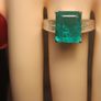 Natural Princess cut Emeraldine Quartz Dress Ring Image 2