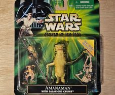 Star Wars Amanaman With Salacious Crumb 3.75 " Scale. (Some Creasing To The Card) New & Unopened