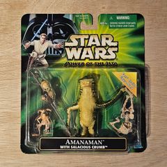 Star Wars Amanaman With Salacious Crumb 3.75 " Scale. (Some Creasing To The Card) New & Unopened