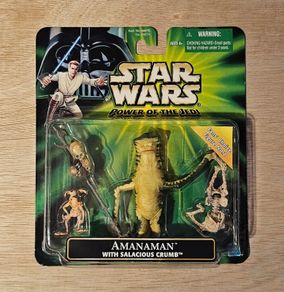 Star Wars Amanaman With Salacious Crumb 3.75 " Scale. (Some Creasing To The Card) New & Unopened