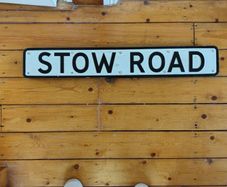 Vintage Heavy Metal "Stow Road" Street Sign