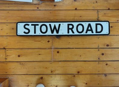 Vintage Heavy Metal "Stow Road" Street Sign