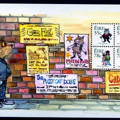 2007 Ireland Celtic Cats (Fat Cat, Celtic Tigress, Cool Cats & Kilkenny Cat) Commemorative Stamps Miniature Sheet Mint ever Hinged (MNH)