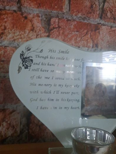 heart shaped candle/photo holder