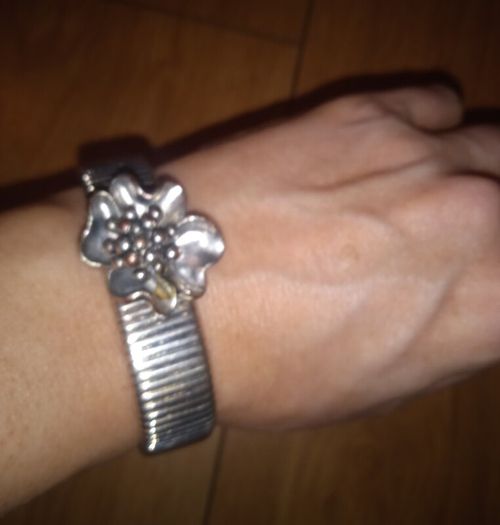 Upcycled Flower bracelet