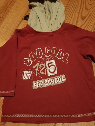Age 1-1.5 'Too Cool for School' Hooded Top