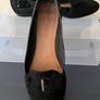 NEXT Black Flat Shoes Size 41 Suede & Patent Image 2