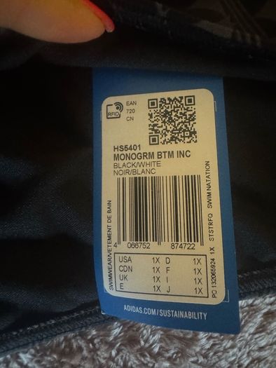 BNWT Adidas originals monogram bikini set size 1X UK18/20 EU46/48 Bra cup B/C Postage included