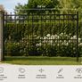 Decorative Black Metal Garden Fence Panel 200 x 166 cm  Powder-Coated Steel Boundary Fence Image 2