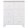 Side Cabinet with 6 Drawers White 60x30x75 cm Paulownia Wood Image 3
