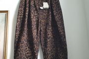 Allsaints Leopard Print Barrel Leg Jeans Size Uk 16