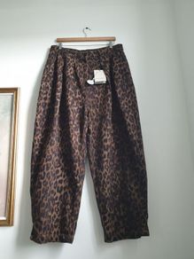 Allsaints Leopard Print Barrel Leg Jeans Size Uk 16