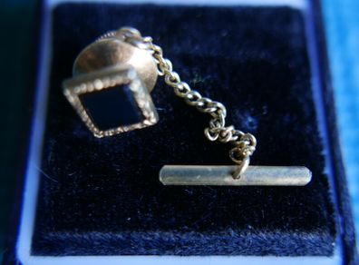 Vintage Alaska Black Stone Tie Pin