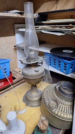 Variety of old oil lamps