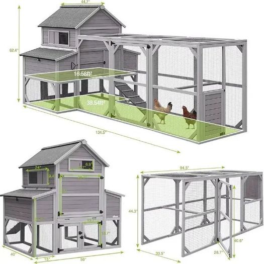 Large Chicken Coop 6 8 Birds Outdoor Waterproof Chicken Shack