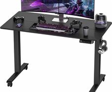 NEW SALE | Height Adjustable Electric Standing Desk - 100x60 cm Stand Up Table Desk Thick Splice Board, Smart Control Panel 3 Memory Heights, Anti-Collision System, Sit Stand Desk for Home Office