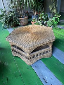 Wicker coffee table - hexagonal