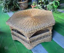 Wicker coffee table - hexagonal