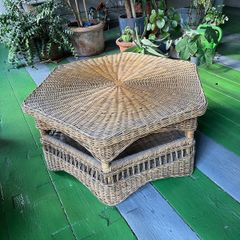 Wicker coffee table - hexagonal