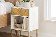 Bedside Table with Drawer and Large Shelf, 15.7 Wide Nightstand, Modern Bedside Cabinet Table for Bedroom, Living Room, Office White