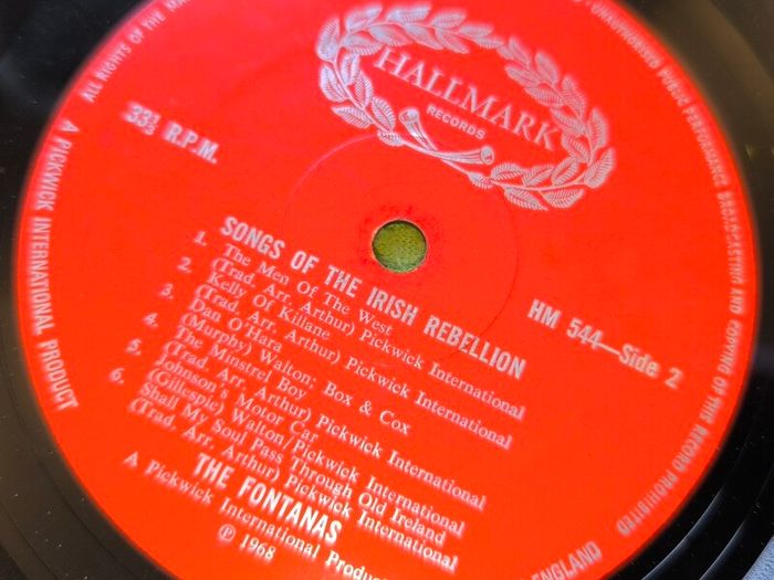 1968 The Fontanas - Songs Of The Irish Rebellion 12in Vinyl