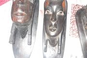 Pair of Antique Wood Carved Heads postage available or collection
