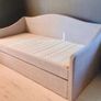 Light grey  upholstered daybed with under-bed storage drawer Image 3