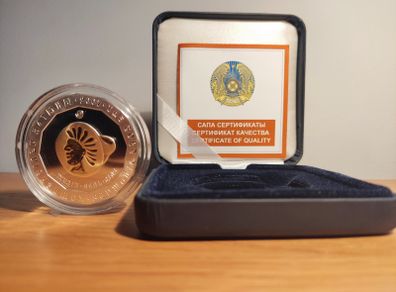 Kazakhstan 500 Tenge 2007 Silver / Au gilded 'Gold of Nomads - SEAL RING' Box/CoA