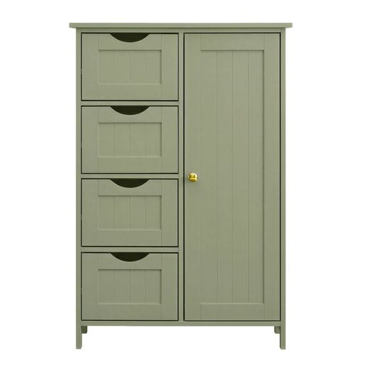 Bathroom Storage Cabinet with Drawers Muted Sage Green