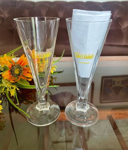 Vintage Italian Crystal Caffe Galliano Tapered Footed Liqueur Glasses