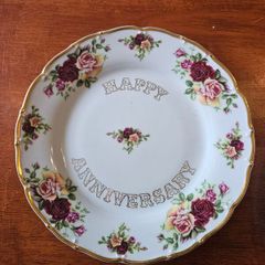 Vintage MZ Czechoslovakia porcelain plate with floral rose design